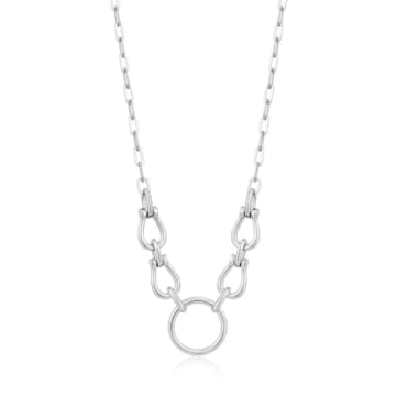 Ania Haie Horseshoe Link Silver Necklace In Metallic