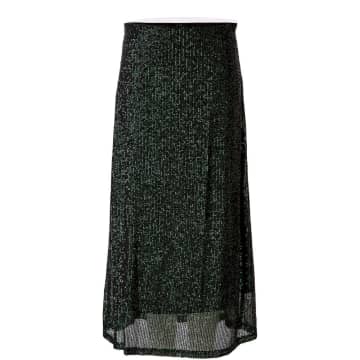 Ouí Sequin Midi Skirt Dark Green