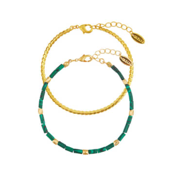 Orelia Bead & Chain 2 Row Necklace