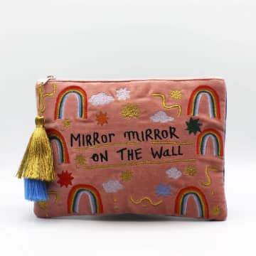 House Of Disaster Small Talk 'mirror Mirror On The Wall...i Am My Mother After All' Velvet Make Up Bag