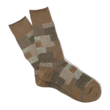 Anonymous Ism Patchwork Crew Socks In Green