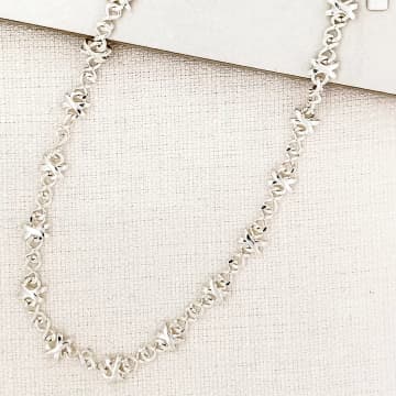 Envy Silver Crosses Chain Necklace In Metallic