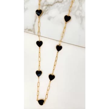 Envy Black And Gold Multi Heart Necklace