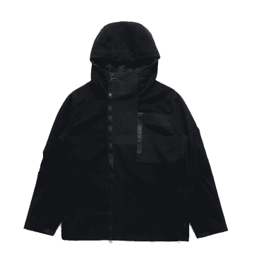 Maharishi Asym Zipped Hooded Fleece Black