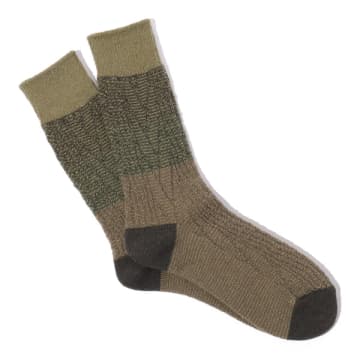 Anonymous Ism Gradation Cable Crew Socks In Green