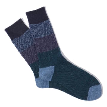 Anonymous Ism Gradation Cable Crew Socks In Blue