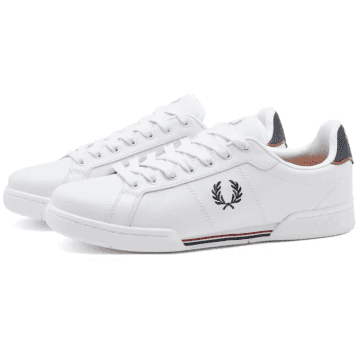 Fred Perry Authentic B722 Leather Trainers White And Navy