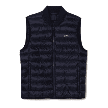 LACOSTE PADDED waistcoat WATER REPELLENT NAVY