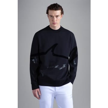 Paul & Shark Men's Cotton Sweatshirt With Maxi Shark Print