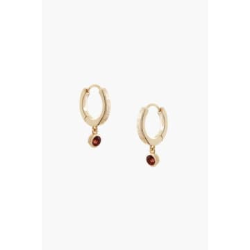 Tutti & Co Ea543g Garnet Hoop Earrings In Gold