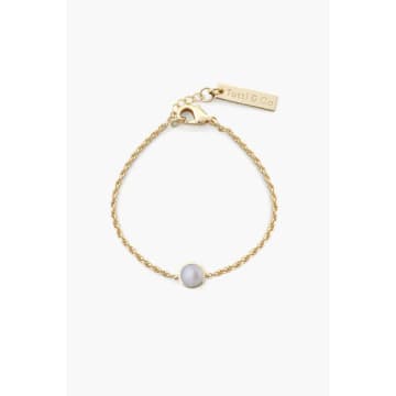 Tutti & Co Br595g Freshwater Pearl Birthstone Bracelet In Gold