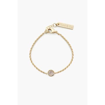 Tutti & Co Br599g Moonstone Birthstone Bracelet In Gold