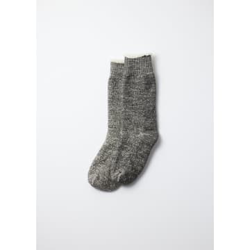 Rototo Double Face Crew Socks In Charcoal