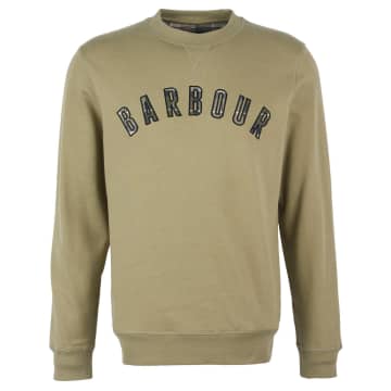 Barbour Debson Crew Neck Sweatshirt Bleached Olive In Green