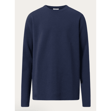 Knowledge Cotton Apparel 1080070 Wool Crew Neck Knit Total Eclipse