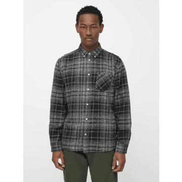 Knowledge Cotton Apparel 1090046 Regular Fit Heavy Flannel Checkered Shirt Green Stripe