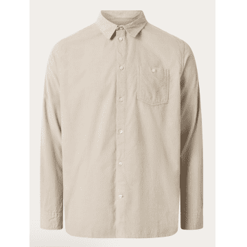 Knowledge Cotton Apparel 1090053 Regular Fit Corduroy Shirt Light Feather Grey