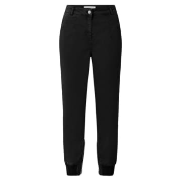 Yaya Soft Cargo Trousers With Zip Fly And Pockets Black