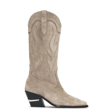 Shop Anine Bing Mid Calf Tania Boots In Taupe
