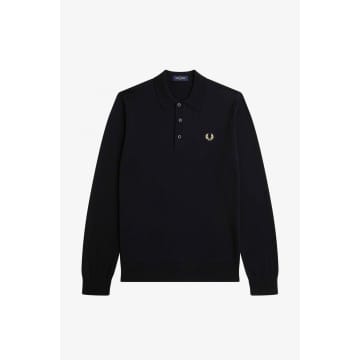 Fred Perry Classic Knitted Shirt In Black
