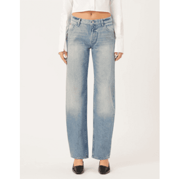 Dl1961 Ilia Barrel Leg Low Rise Jeans Aged Mid