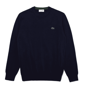 Lacoste Organic Cotton Sweater Round Neck Navy Blue