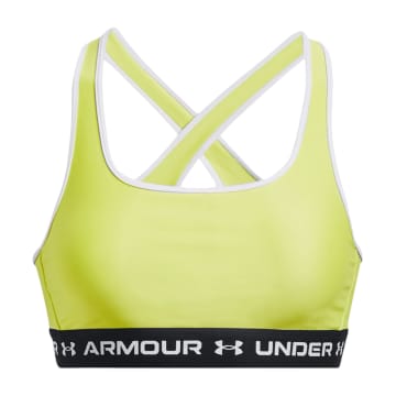 Under Armour Top Mid Crossback Sports Bra Donna Lime Yellow/white