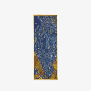 Inoui Yellow Central Park Scarf In Blue/blue