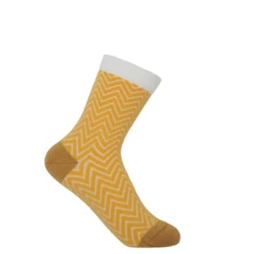 Peper Harow Zigzag Womens Socks In Yellow