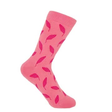 Peper Harow Leaf Womens Socks In Pink