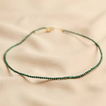 Lisa Angel Green Malachite Beaded Necklace