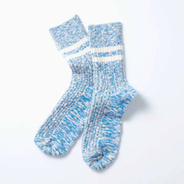 Rototo Cotton Slub Stripe Sock Blue