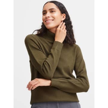 B.young Bymanina Rollneck Jumper Olive In Green