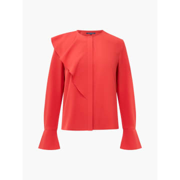 French Connection Crepe Light Frill Shirt/warm Red