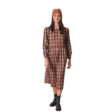 Indi And Cold Midi Dress In Red Check From