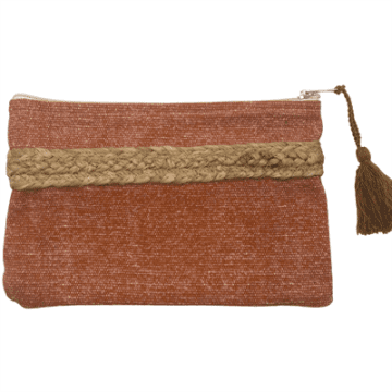 Byroom Jute Stonewash Pouch In Red