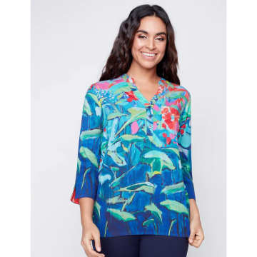 Claire Desjardins Abstract Shirt Touch Of Spring In Blue