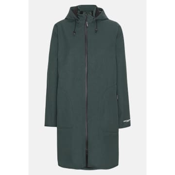 Iise Jacobsen Fleece Lined Raincoat In Beetle Green