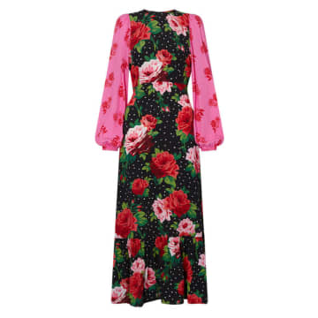 Kitri Samara Rose Mixed Print Midi Dress