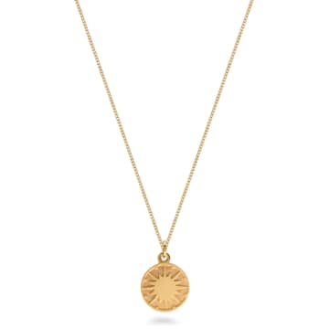 Lime Tree Design Gold Vermeil Medallion Necklace With Supernova Star In Green