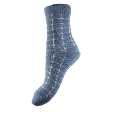 Joya Blue/cream Criss Cross Wool Blend Socks