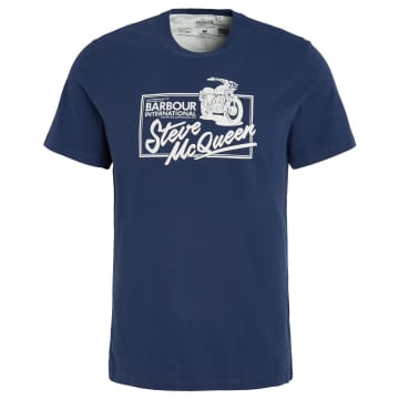 Barbour Eddie T-shirt Oxford Navy In Blue