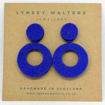 Lynsey Walters Retro Hoop Earring In Blue