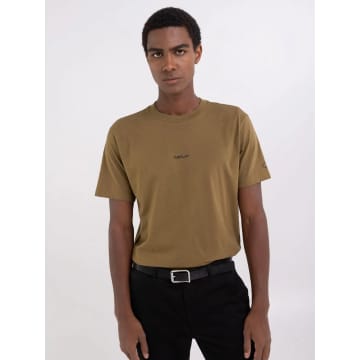 Replay Crew Neck Logo T Shirt Olive In Green