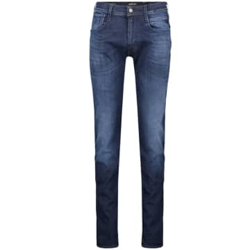 Replay Anbass Hyperflex Slim Fit Jeans In Blue