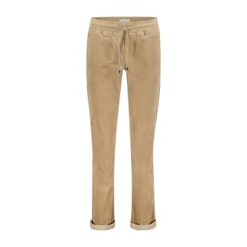 Red Button Trousers Tessy Corduroy Sand In Red