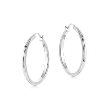 Astley Clarke Linia Medium Hoop Earrings In Metallic