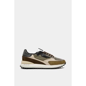 Date Lampo Panelled Sneakers In Green