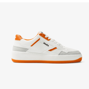 Moea Gen1 Orange Vegan Sneakers | Orange White & Suede