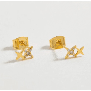 Estella Bartlett Duo Star Studs Earrings In Gold